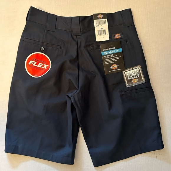 Dickies Flex mens dark Navy relaxed fit work wrinkle resist shorts Sz-30 NWT V5 - Picture 10 of 14